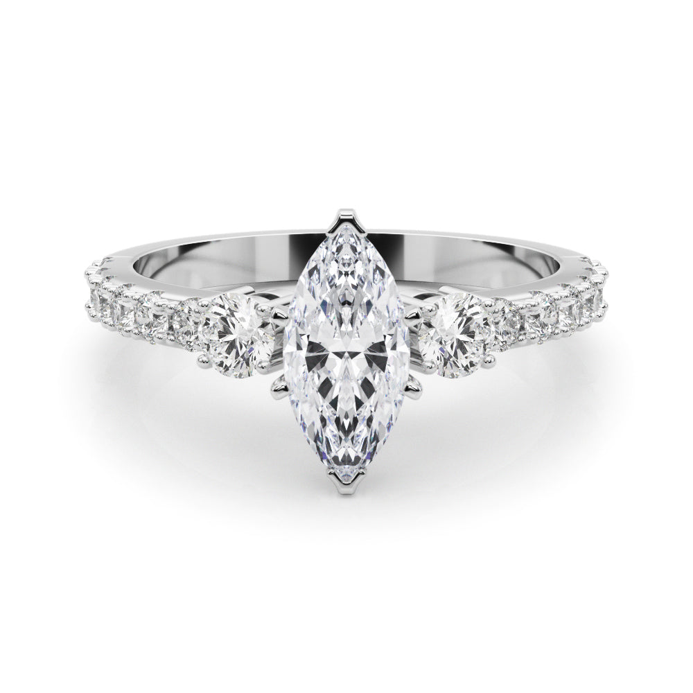 Regal Remount Ring Round Diamond Engagement Ring — 9K/18K Gold & Platinum