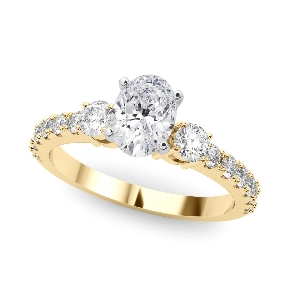 Regal Remount Ring Round Diamond Engagement Ring — 9K/18K Gold & Platinum