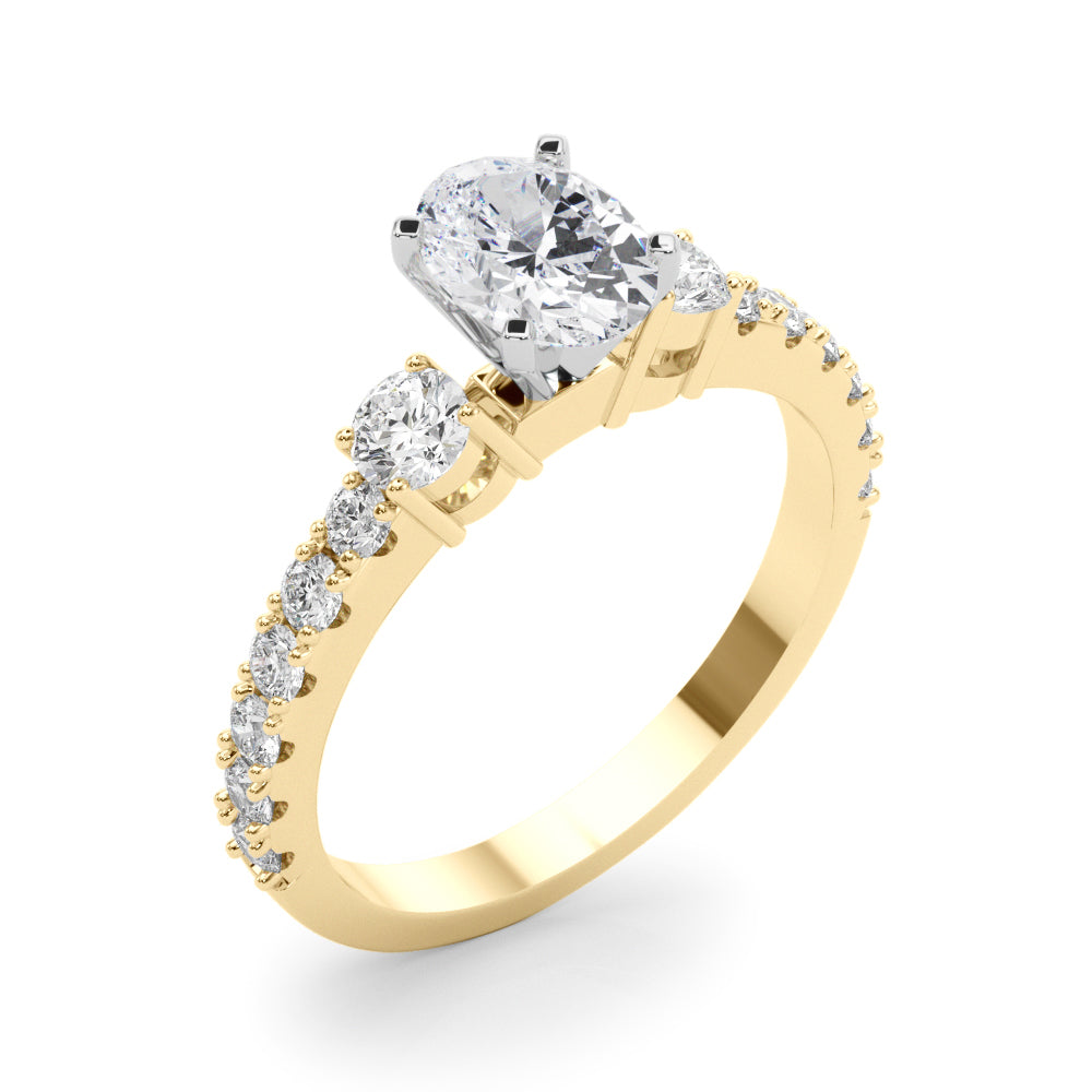 Regal Remount Ring Round Diamond Engagement Ring — 9K/18K Gold & Platinum