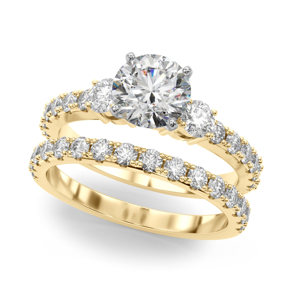 Regal Remount Ring Round Diamond Engagement Ring — 9K/18K Gold & Platinum