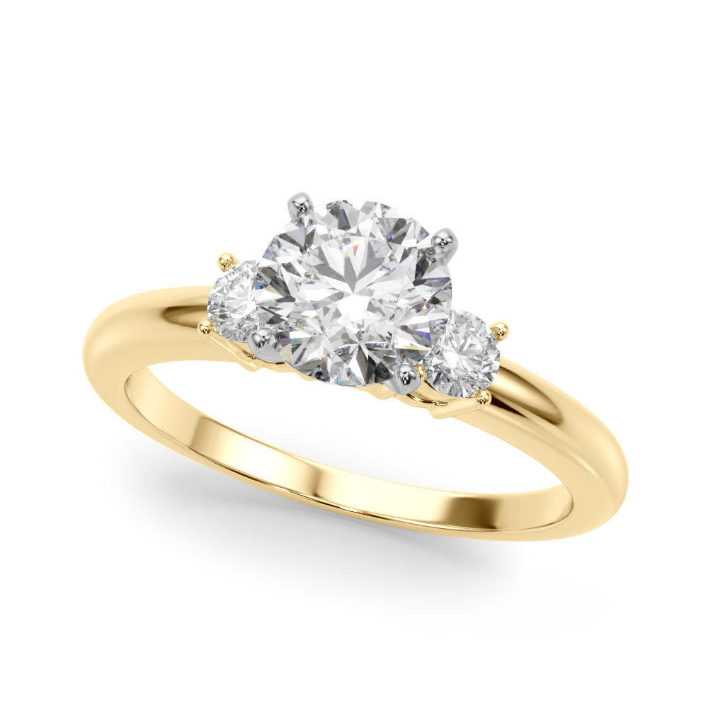 Classic Remountring Round Diamond Engagement Ring — 9K/18K Gold & Platinum