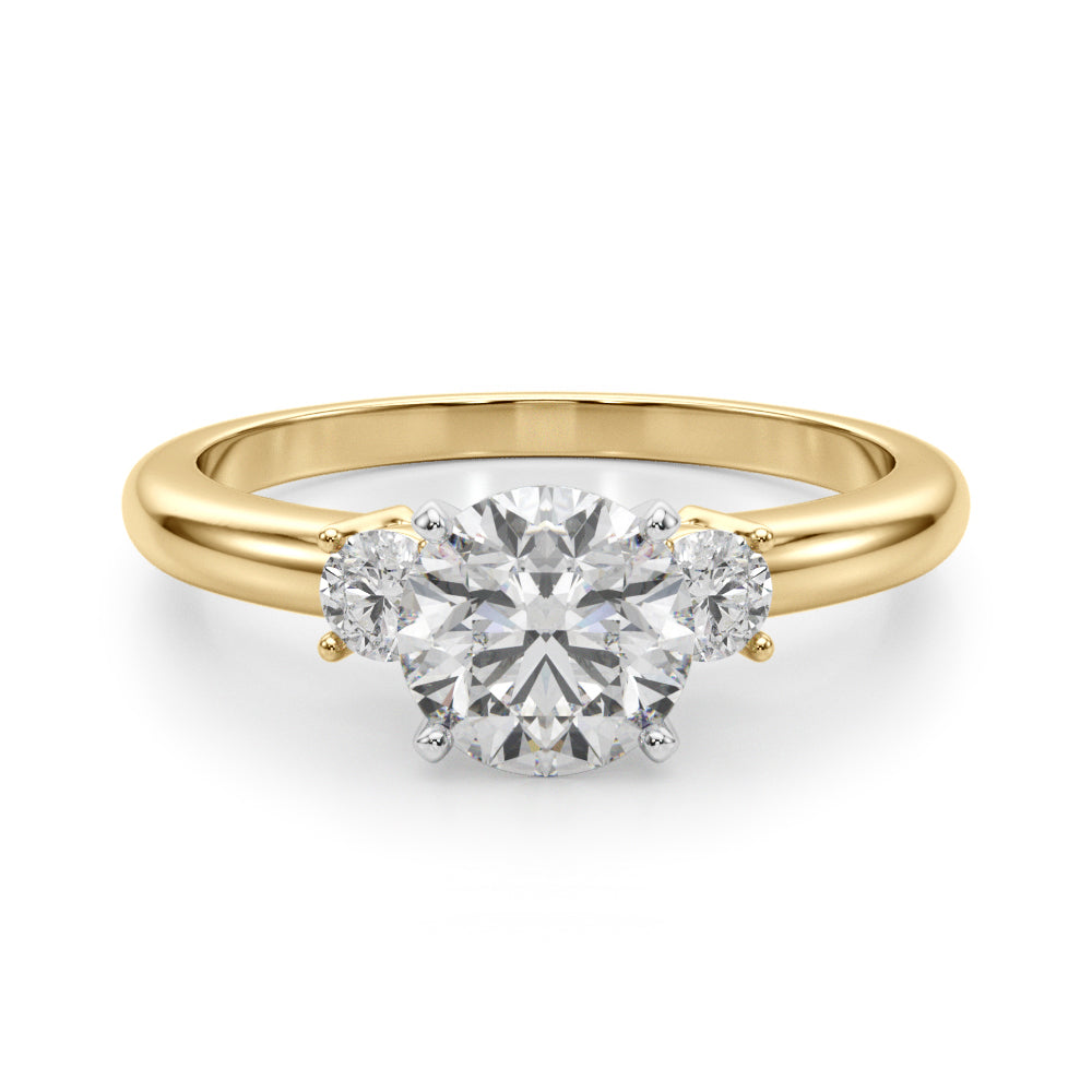 Classic Remountring Round Diamond Engagement Ring — 9K/18K Gold & Platinum