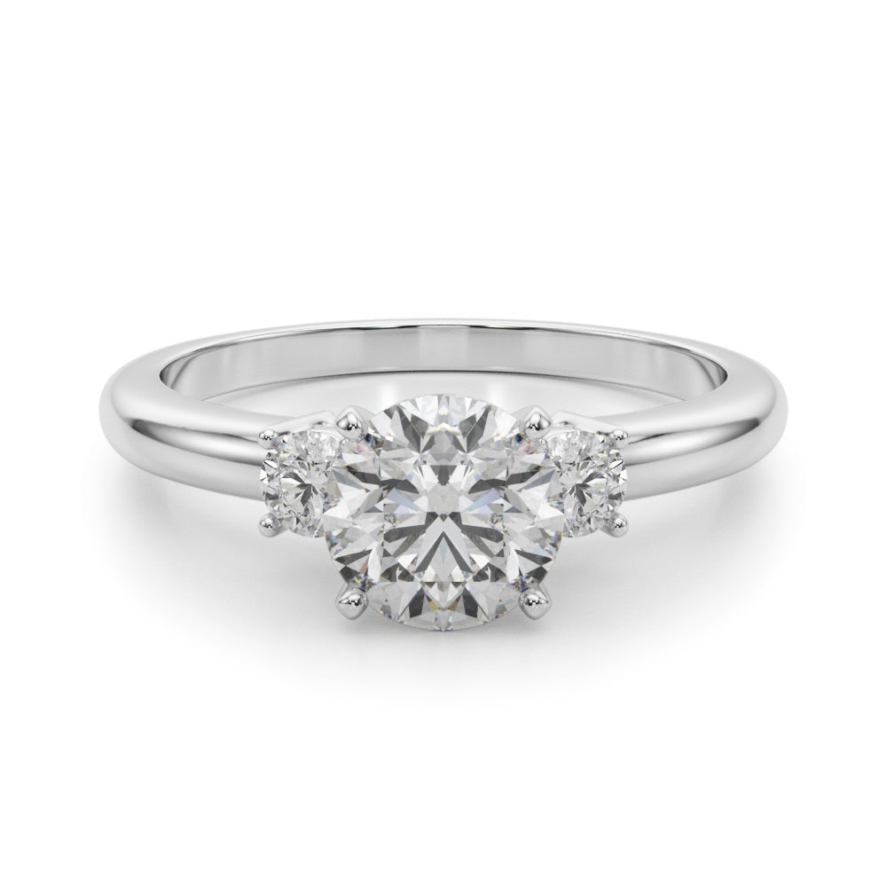 Classic Remountring Round Diamond Engagement Ring — 9K/18K Gold & Platinum