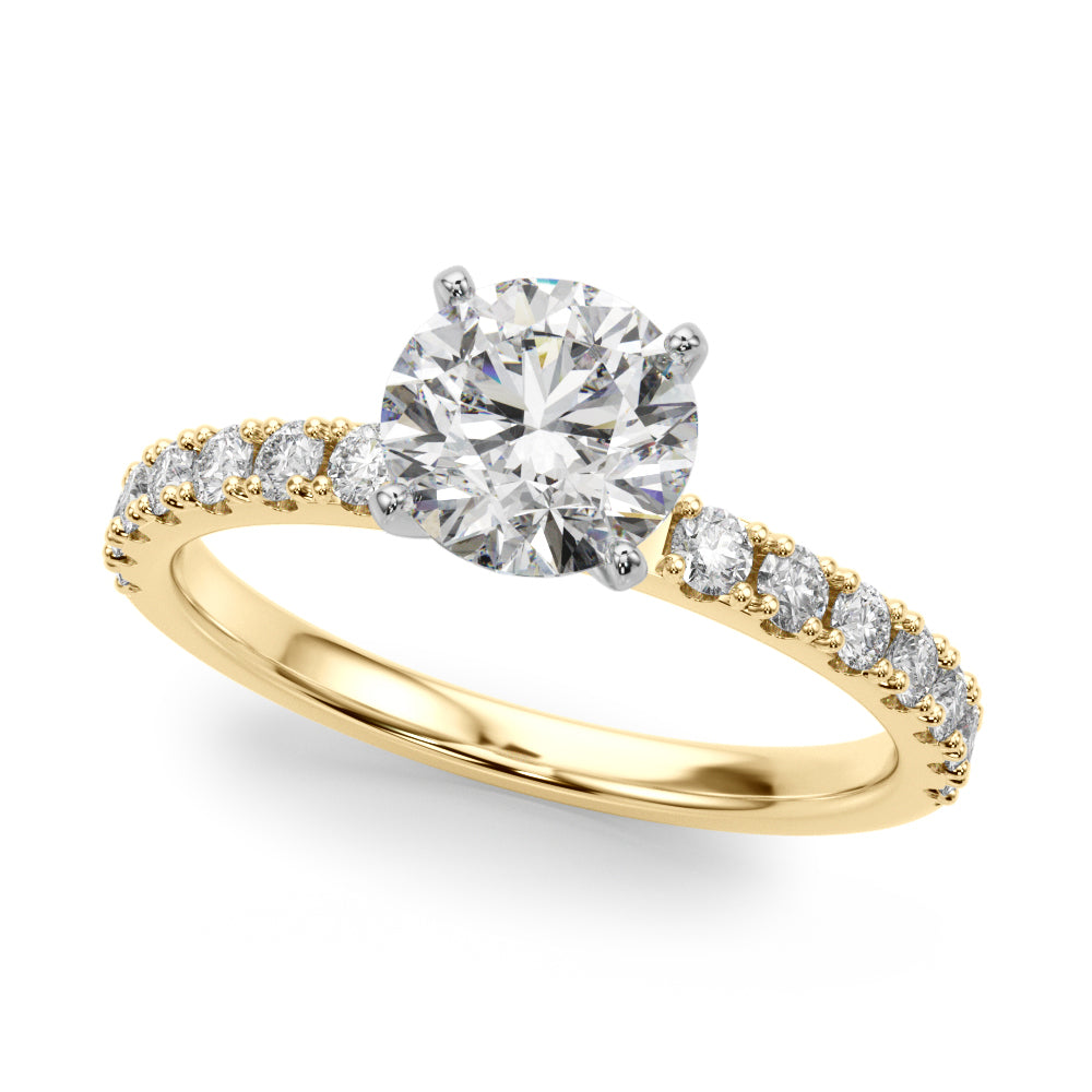 Sophisticated Remount Rng Round Diamond Engagement Ring — 9K/18K Gold & Platinum