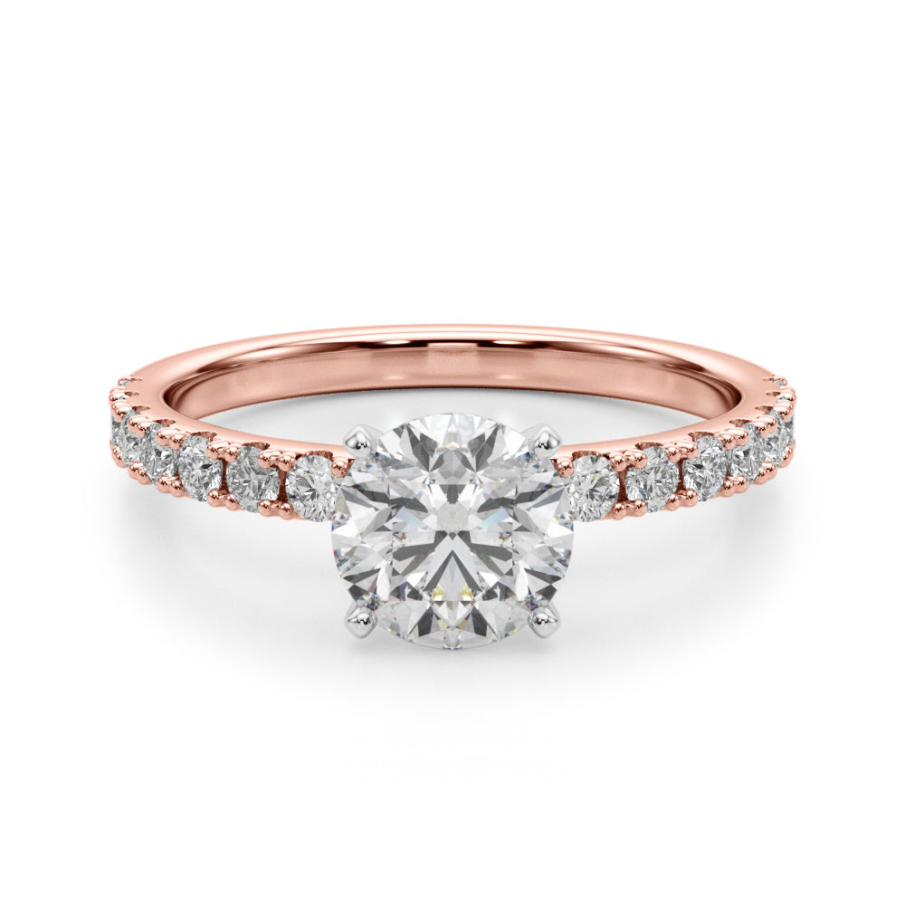 Sophisticated Remount Rng Round Diamond Engagement Ring — 9K/18K Gold & Platinum
