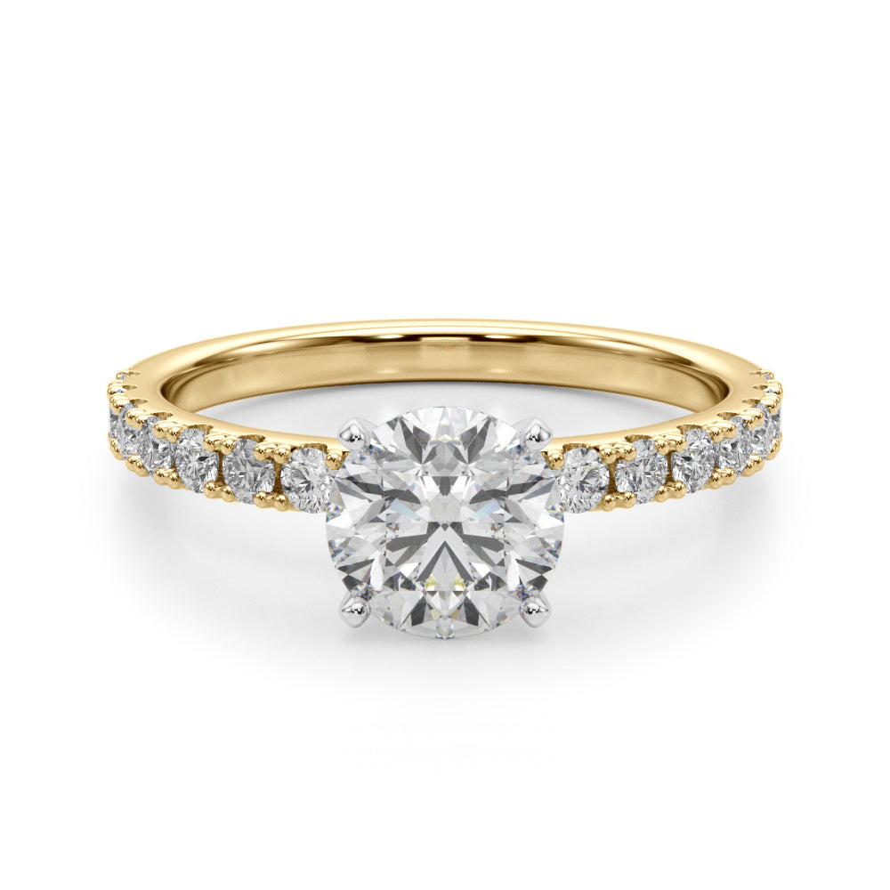 Sophisticated Remount Rng Round Diamond Engagement Ring — 9K/18K Gold & Platinum