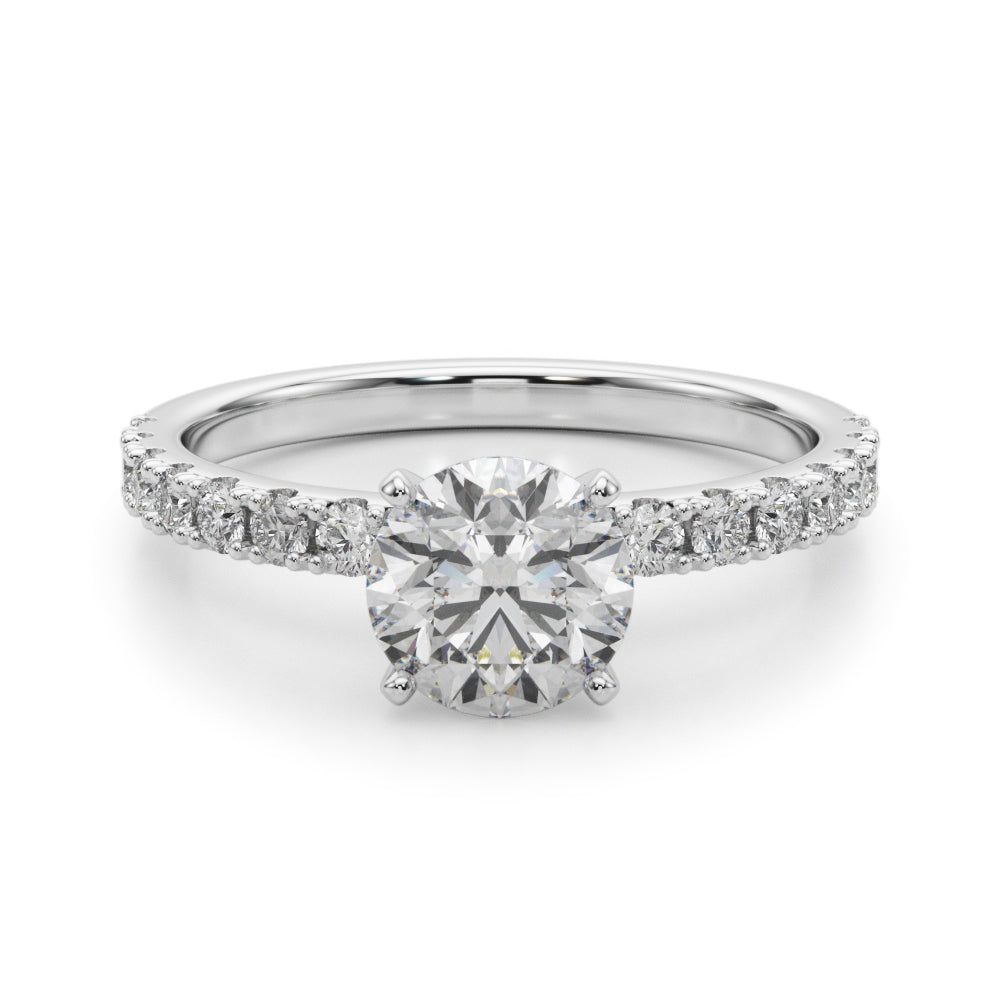 Sophisticated Remount Rng Round Diamond Engagement Ring — 9K/18K Gold & Platinum