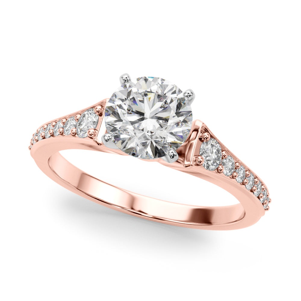 Resplendent Remount Ring Round Diamond Engagement Ring — 9K/18K Gold & Platinum