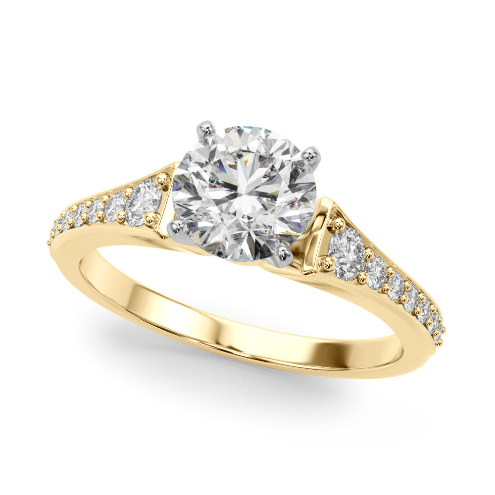 Resplendent Remount Ring Round Diamond Engagement Ring — 9K/18K Gold & Platinum