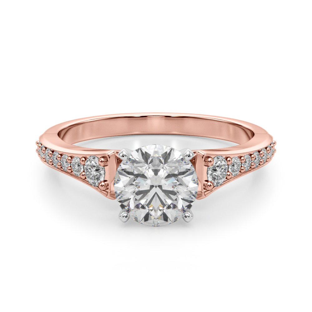 Resplendent Remount Ring Round Diamond Engagement Ring — 9K/18K Gold & Platinum