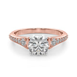 Resplendent Remount Ring Round Diamond Engagement Ring — 9K/18K Gold & Platinum