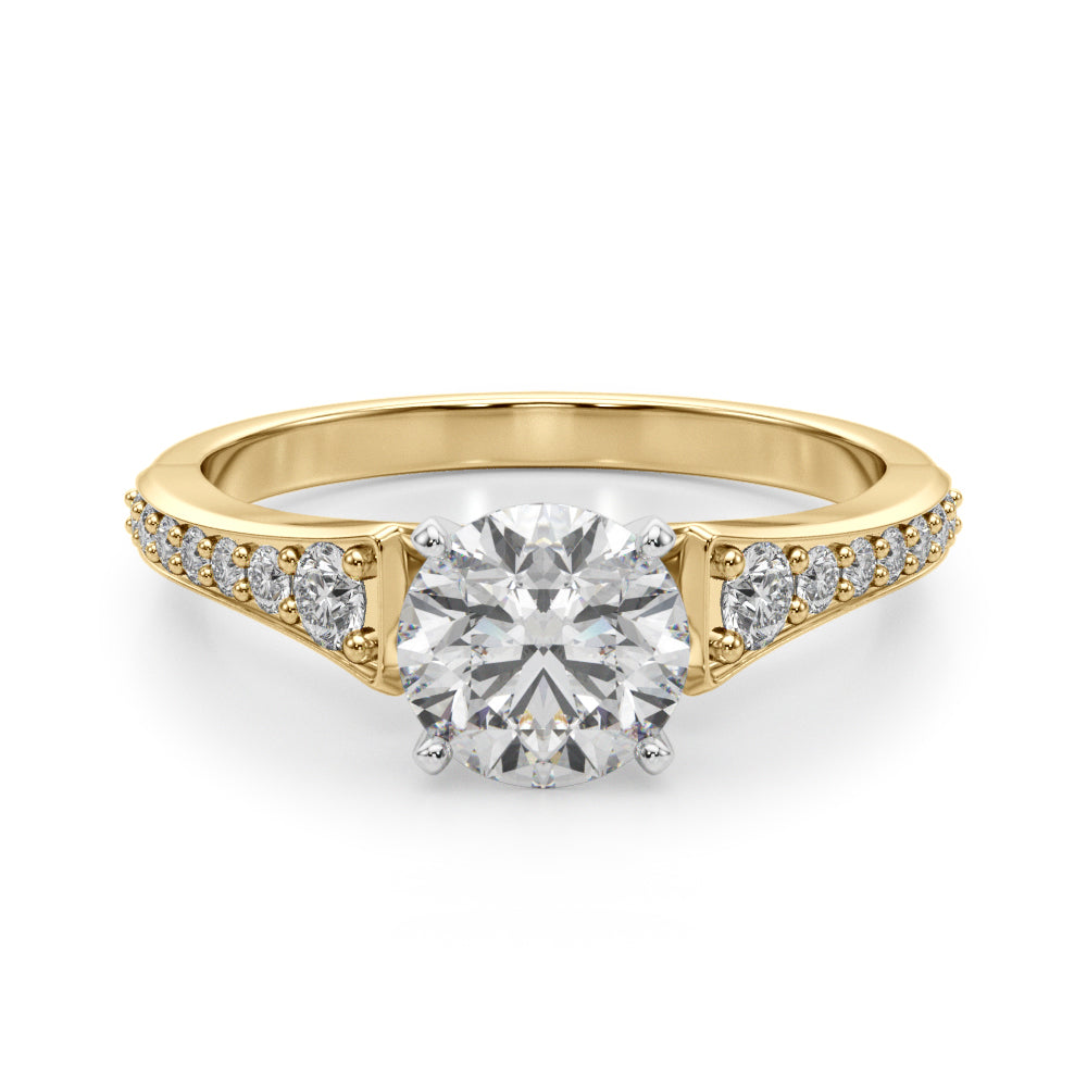 Resplendent Remount Ring Round Diamond Engagement Ring — 9K/18K Gold & Platinum