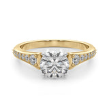 Resplendent Remount Ring Round Diamond Engagement Ring — 9K/18K Gold & Platinum