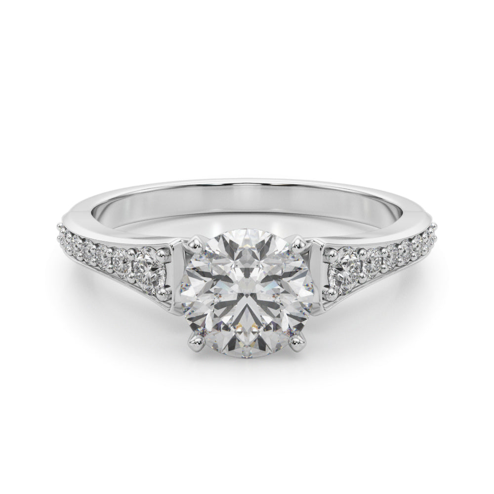 Resplendent Remount Ring Round Diamond Engagement Ring — 9K/18K Gold & Platinum