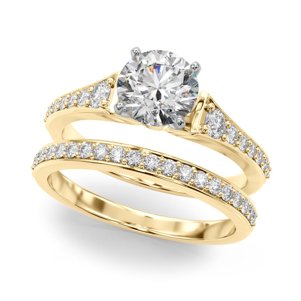 Resplendent Remount Ring Round Diamond Engagement Ring — 9K/18K Gold & Platinum