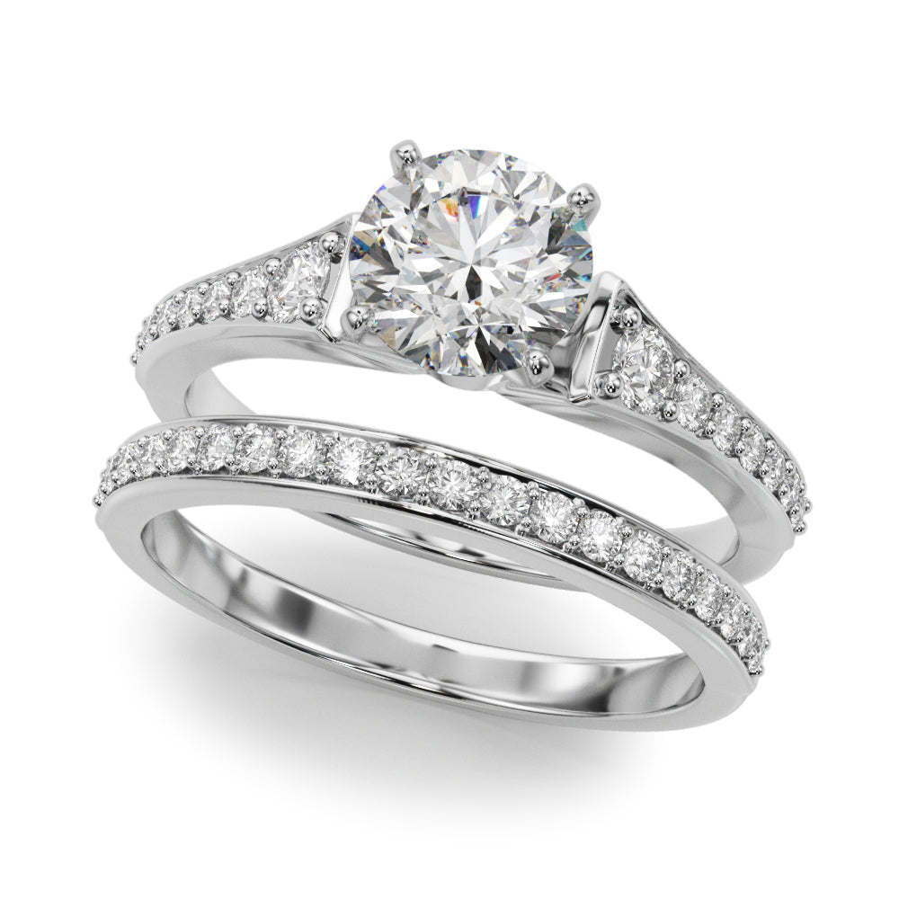 Resplendent Remount Ring Round Diamond Engagement Ring — 9K/18K Gold & Platinum