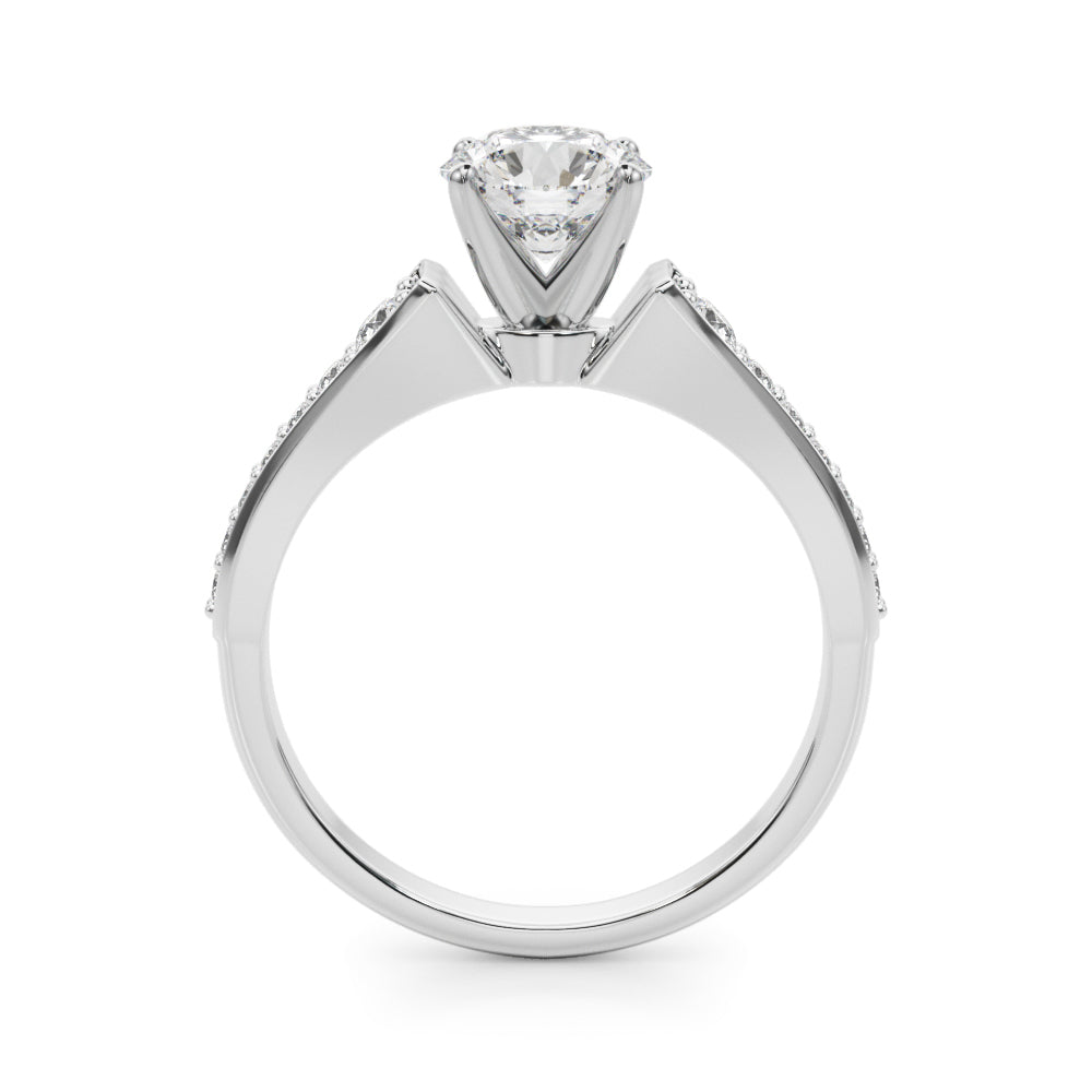 Resplendent Remount Ring Round Diamond Engagement Ring — 9K/18K Gold & Platinum