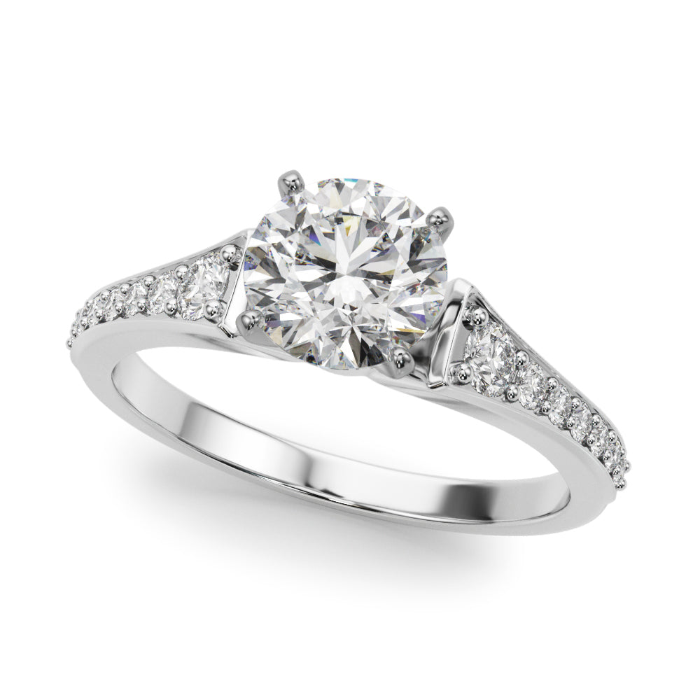 Resplendent Remount Ring Round Diamond Engagement Ring — 9K/18K Gold & Platinum