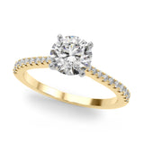 Opulent Remount Ring Round Diamond Engagement Ring — 9K/18K Gold & Platinum