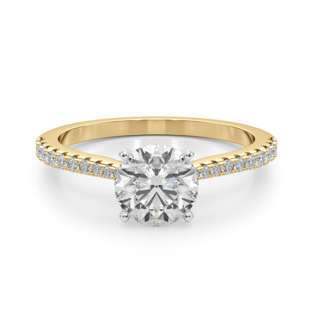 Opulent Remount Ring Round Diamond Engagement Ring — 9K/18K Gold & Platinum