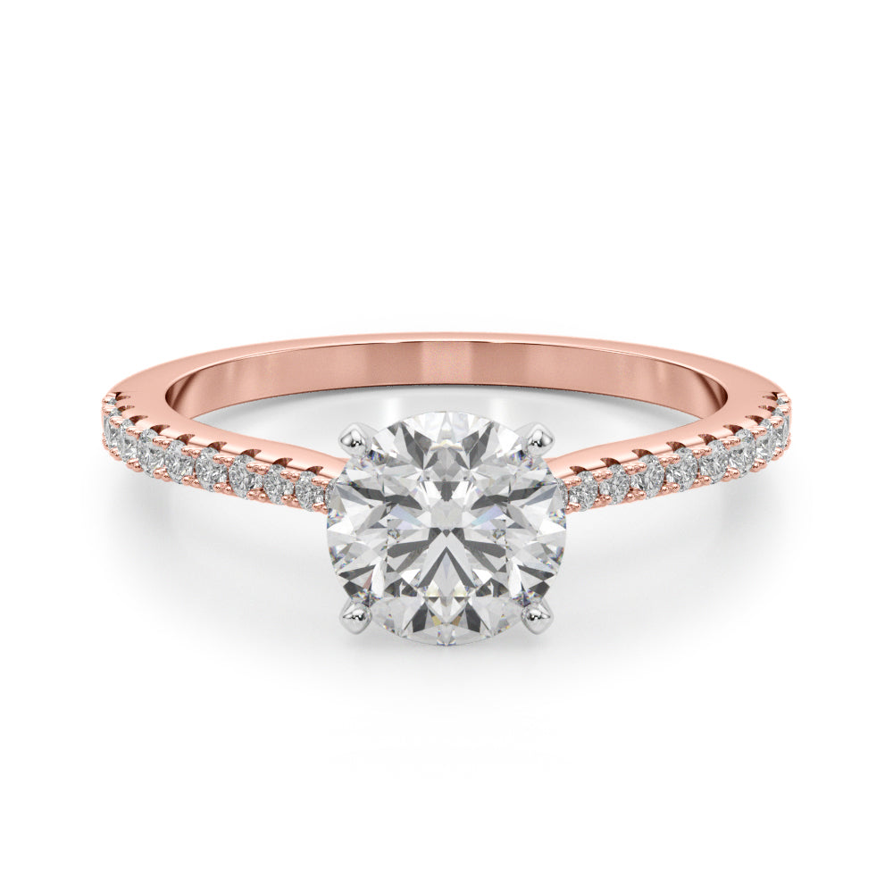 Opulent Remount Ring Round Diamond Engagement Ring — 9K/18K Gold & Platinum