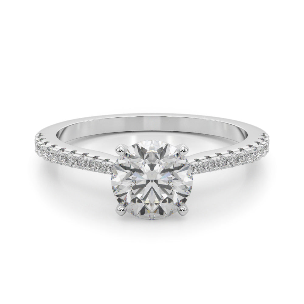 Opulent Remount Ring Round Diamond Engagement Ring — 9K/18K Gold & Platinum
