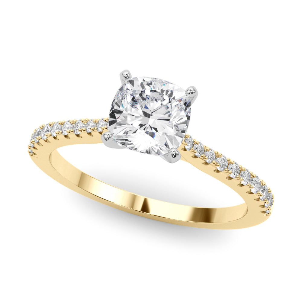 Opulent Remount Ring Round Diamond Engagement Ring — 9K/18K Gold & Platinum