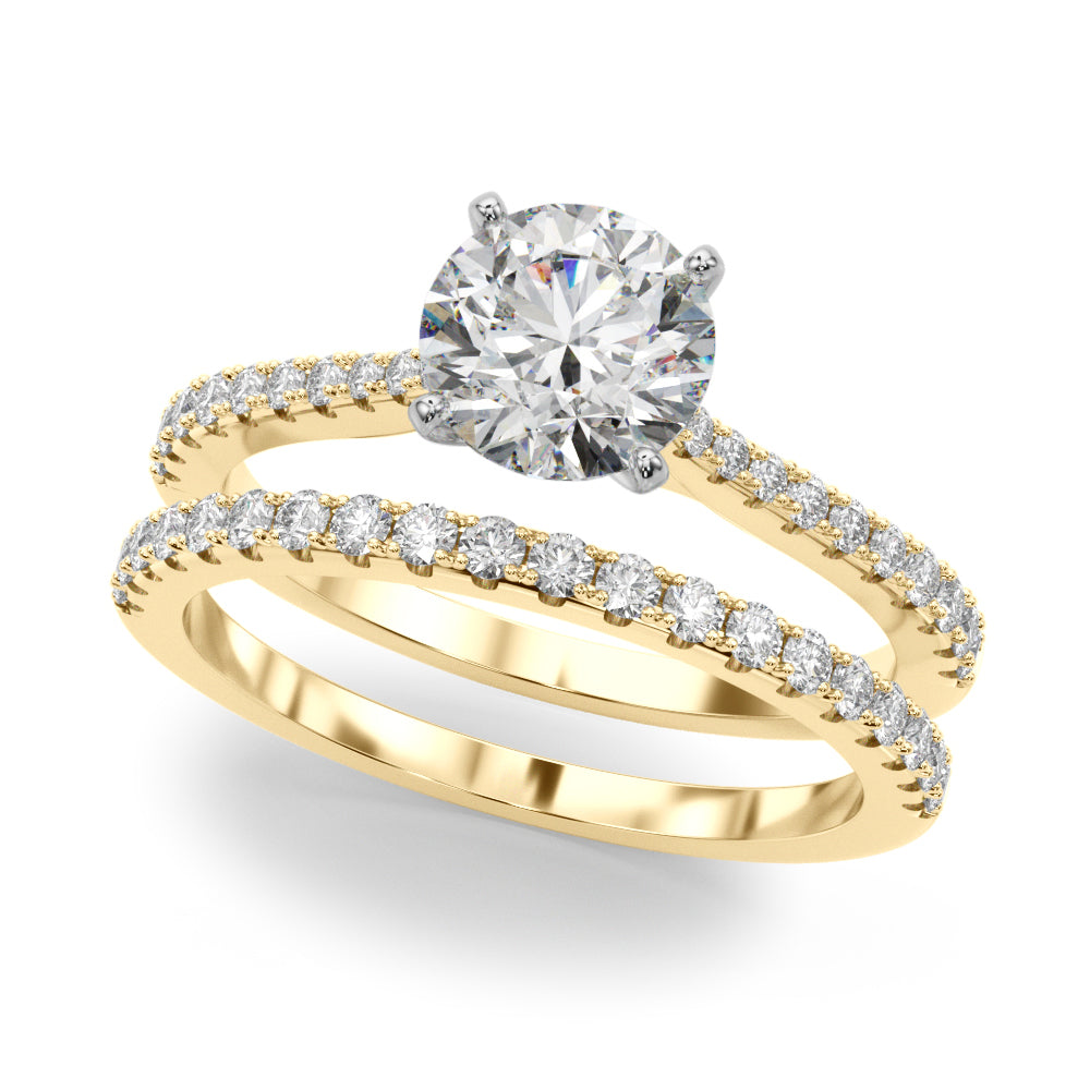 Opulent Remount Ring Round Diamond Engagement Ring — 9K/18K Gold & Platinum