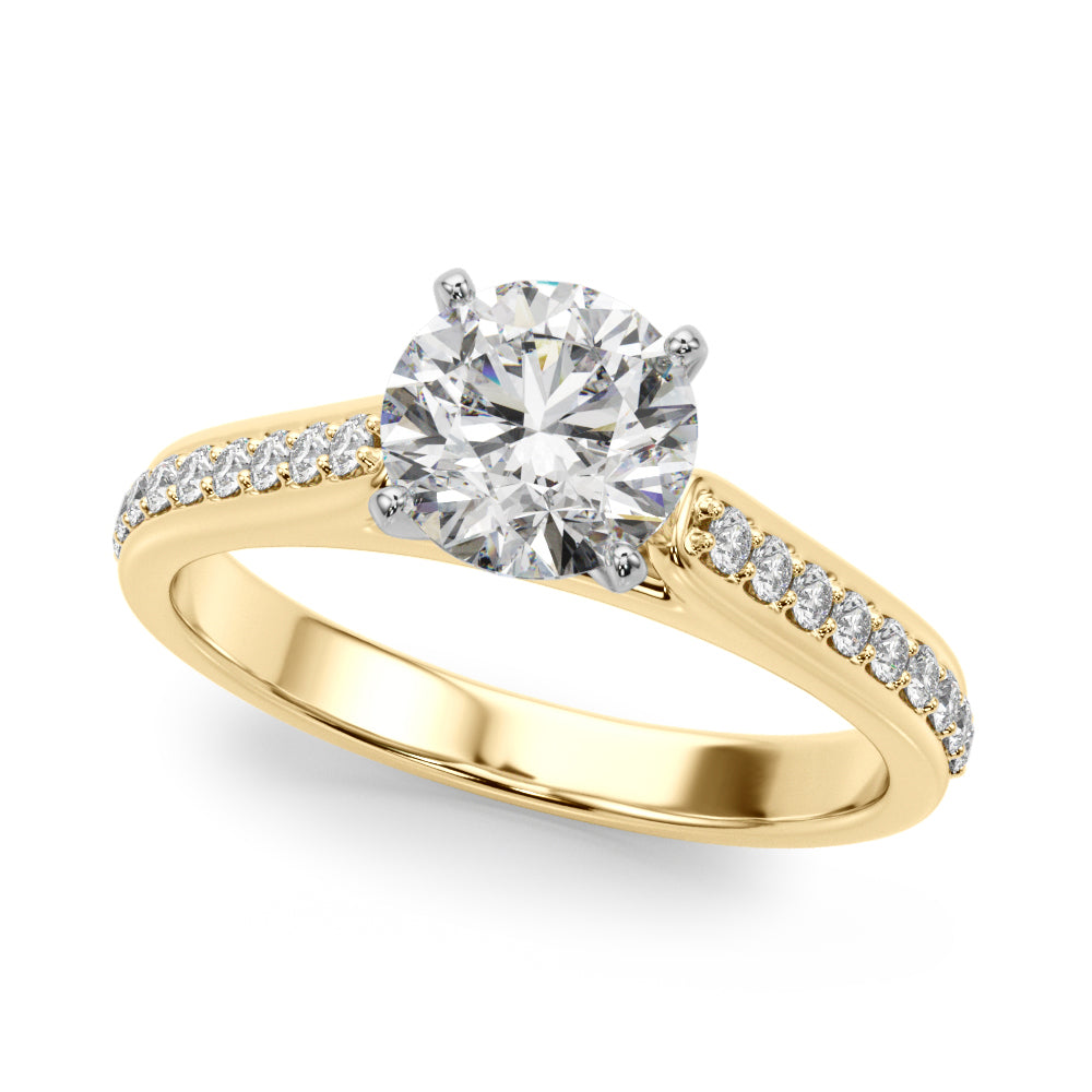 Brilliant Remount Ring Round Diamond Engagement Ring — 9K/18K Gold & Platinum
