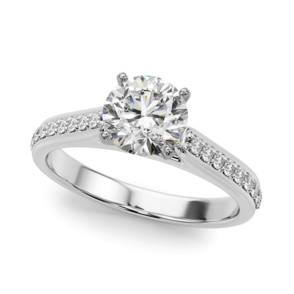 Brilliant Remount Ring Round Diamond Engagement Ring — 9K/18K Gold & Platinum