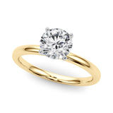 Noble Remount Ring Round Diamond Engagement Ring — 9K/18K Gold & Platinum
