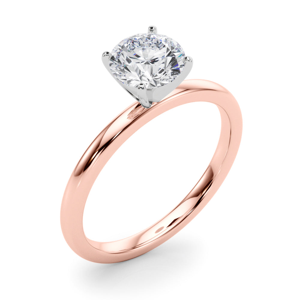 Noble Remount Ring Round Diamond Engagement Ring — 9K/18K Gold & Platinum