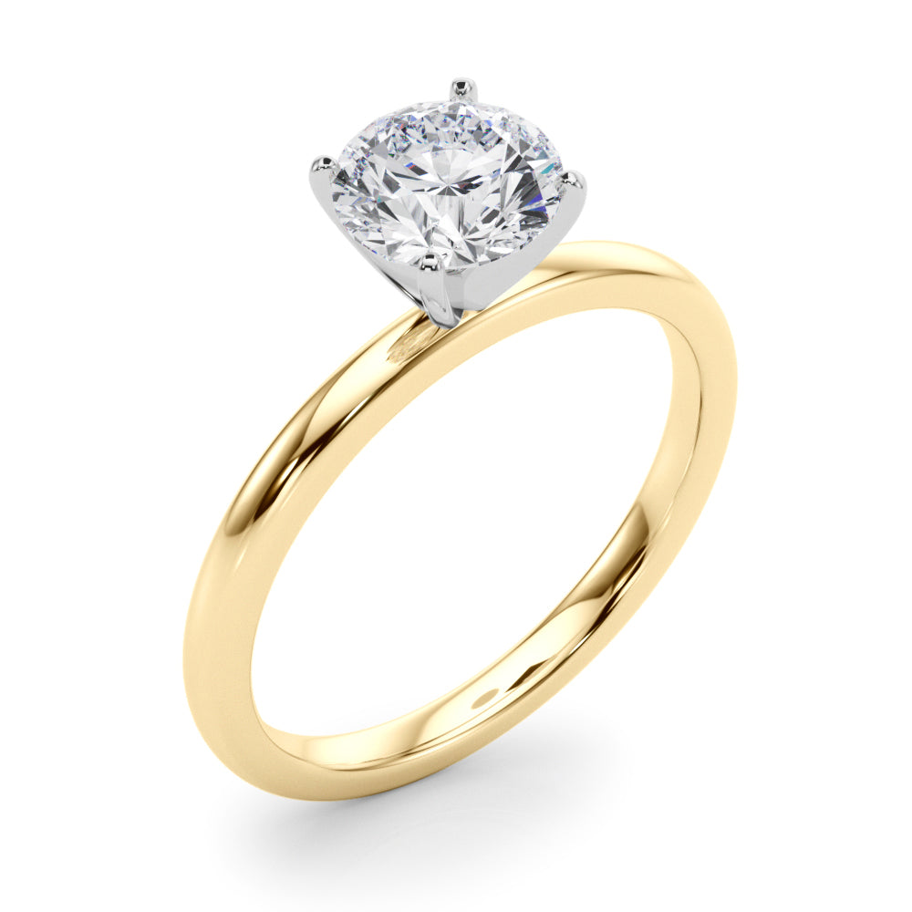 Noble Remount Ring Round Diamond Engagement Ring — 9K/18K Gold & Platinum