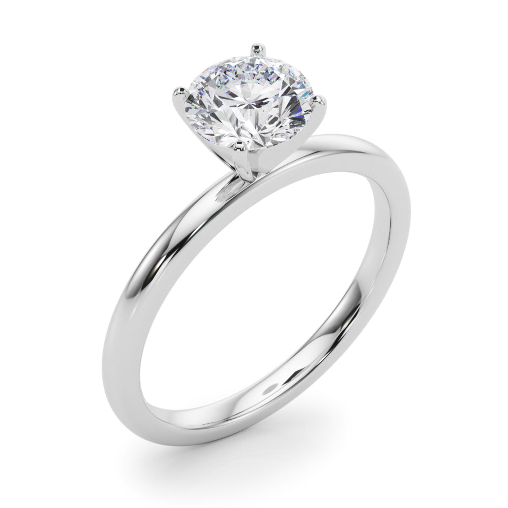 Noble Remount Ring Round Diamond Engagement Ring — 9K/18K Gold & Platinum