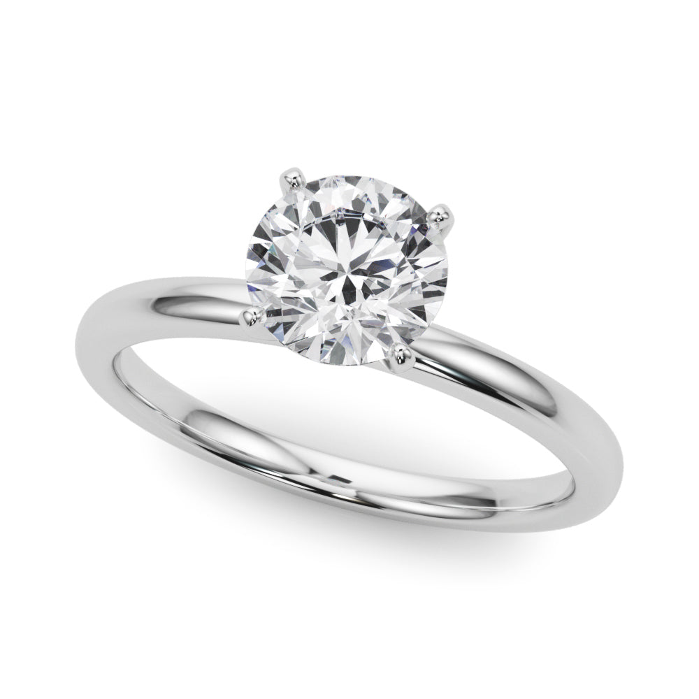 Noble Remount Ring Round Diamond Engagement Ring — 9K/18K Gold & Platinum
