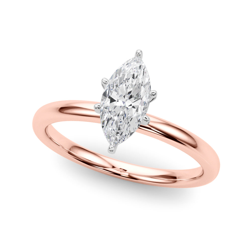 Noble Remount Ring Round Diamond Engagement Ring — 9K/18K Gold & Platinum