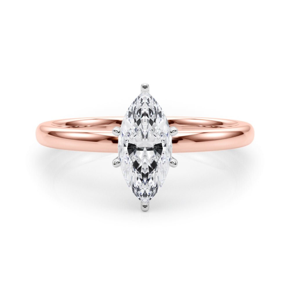 Noble Remount Ring Round Diamond Engagement Ring — 9K/18K Gold & Platinum