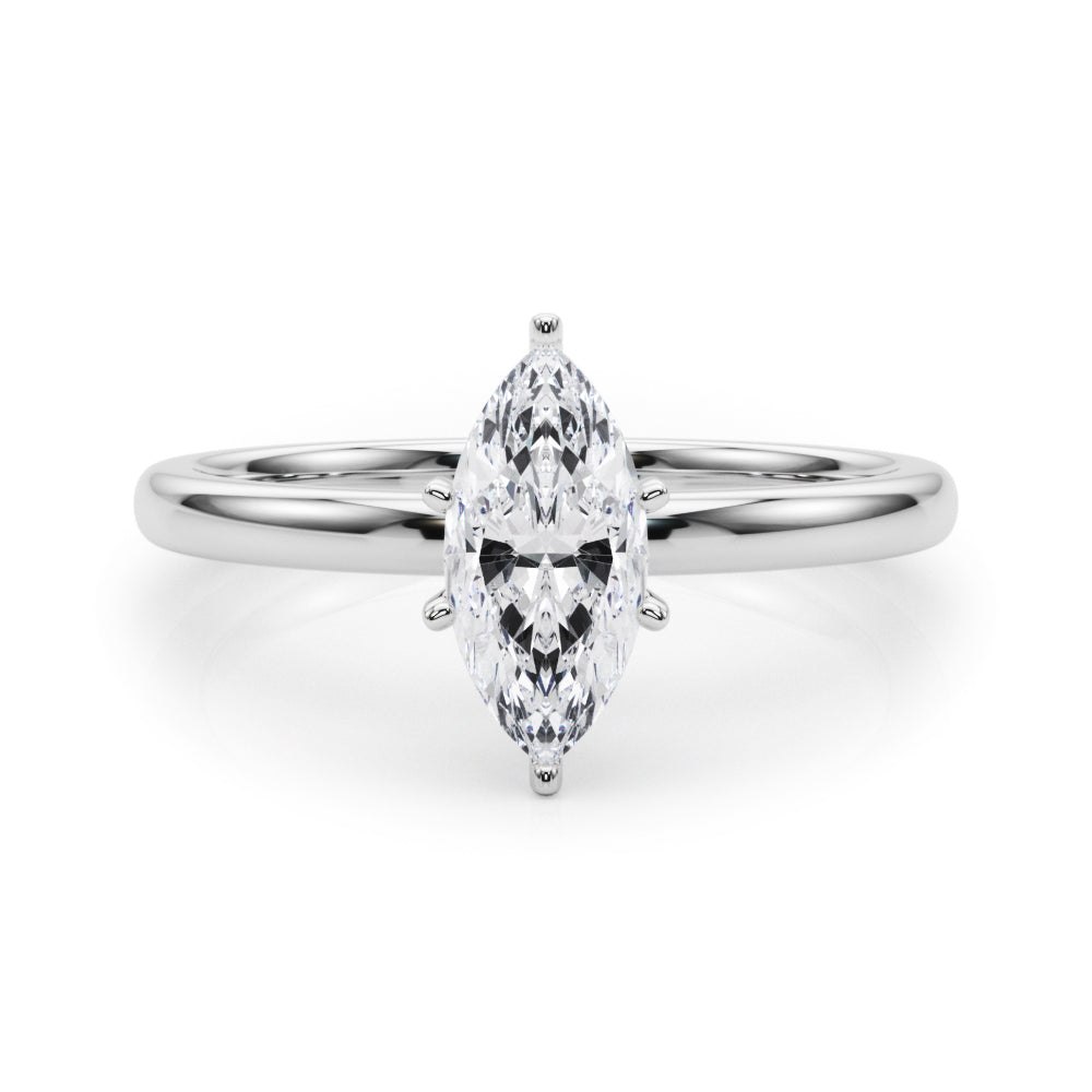 Noble Remount Ring Round Diamond Engagement Ring — 9K/18K Gold & Platinum