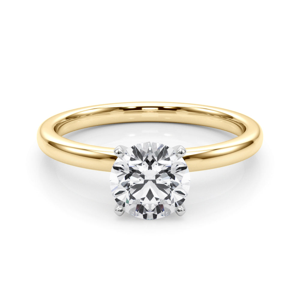 Noble Remount Ring Round Diamond Engagement Ring — 9K/18K Gold & Platinum