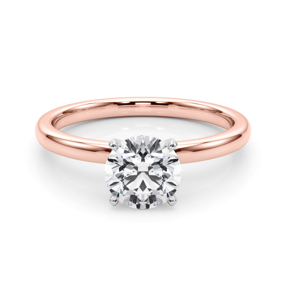 Noble Remount Ring Round Diamond Engagement Ring — 9K/18K Gold & Platinum
