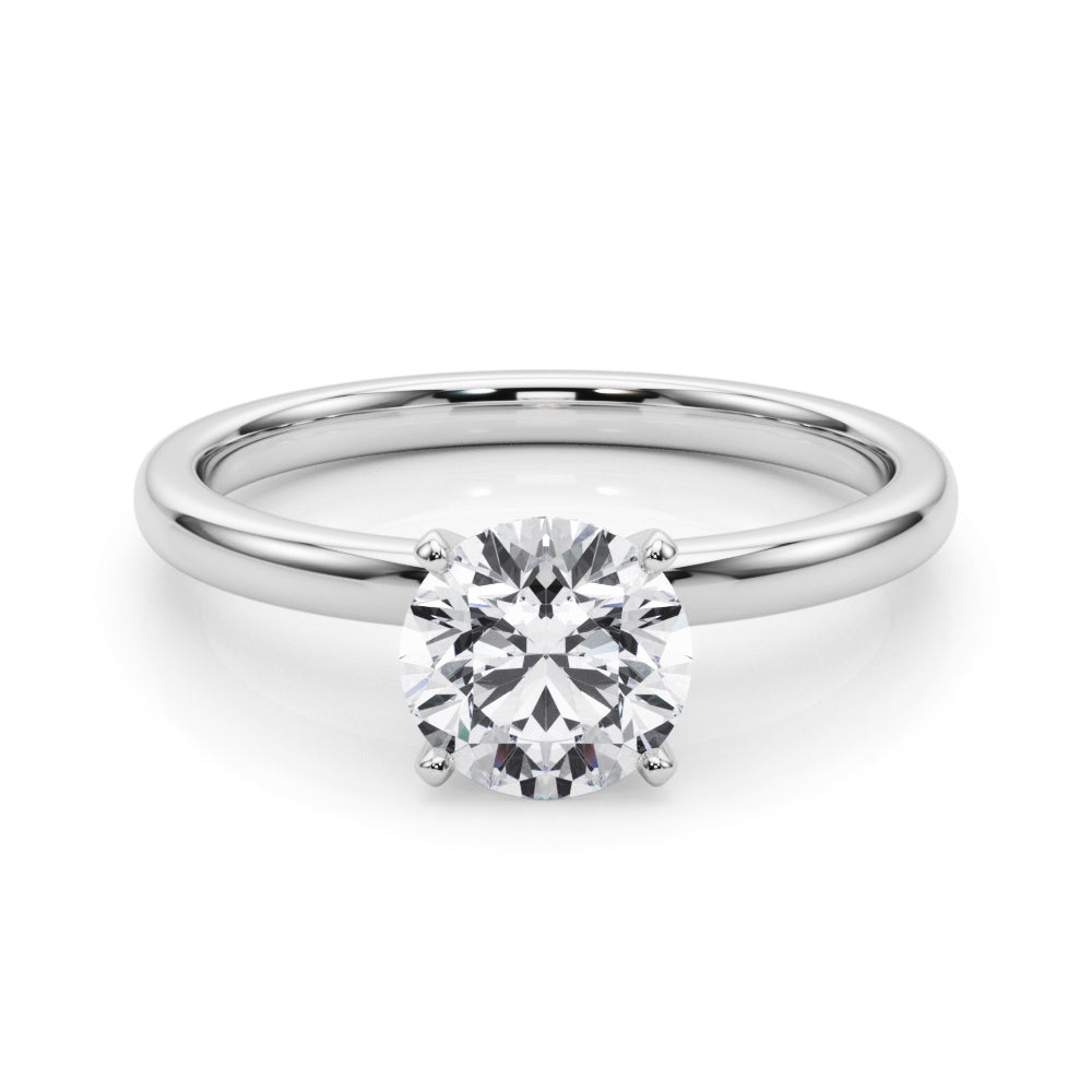 Noble Remount Ring Round Diamond Engagement Ring — 9K/18K Gold & Platinum