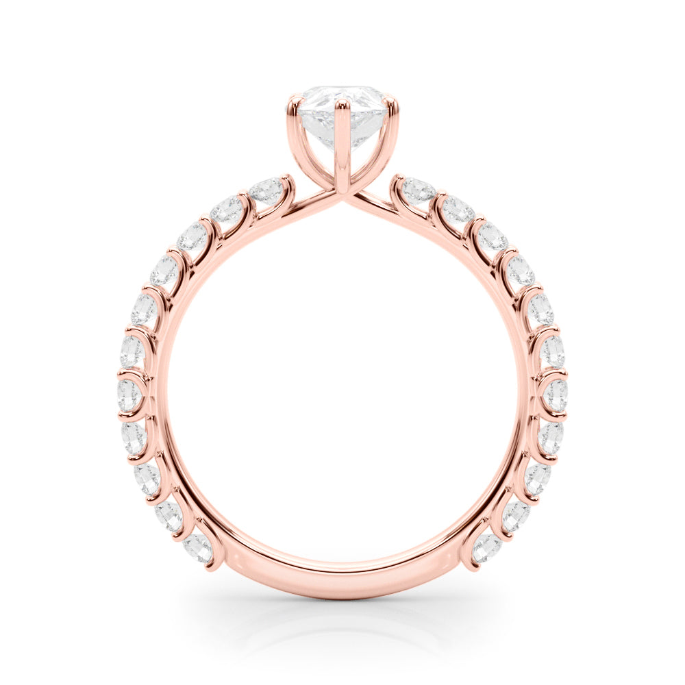 Heirloom Sidestone Pear Diamond Engagement Ring — 9K/18K Gold & Platinum