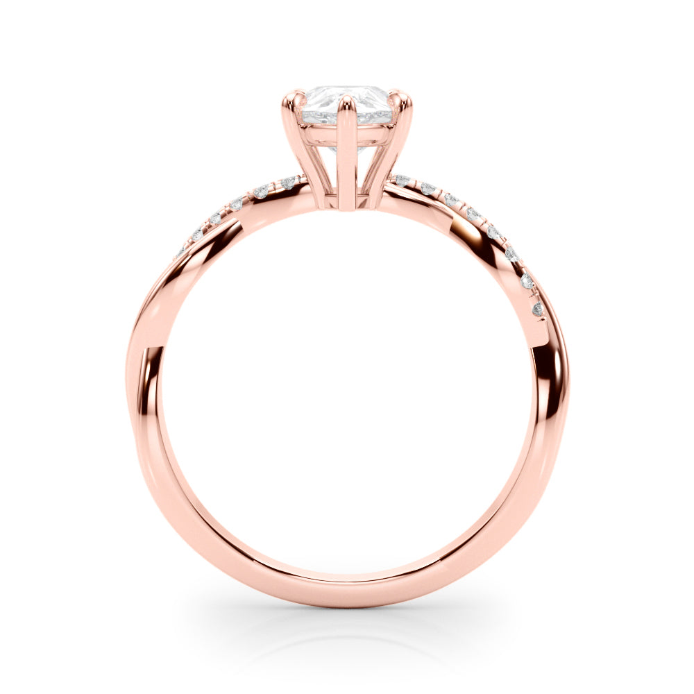Signature Sidestone Pear Diamond Engagement Ring — 9K/18K Gold & Platinum