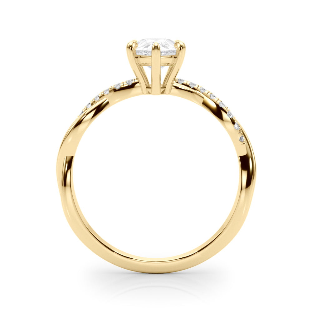 Signature Sidestone Pear Diamond Engagement Ring — 9K/18K Gold & Platinum