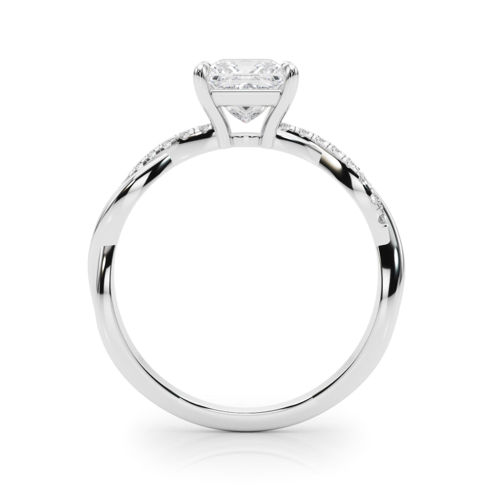 Artisan Sidestone Princess Diamond Engagement Ring — 9K/18K Gold & Platinum