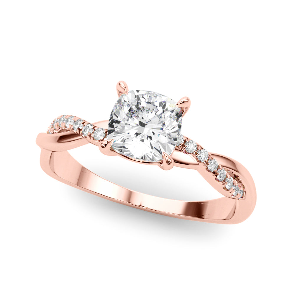 Bespoke Sidestone Cushion Diamond Engagement Ring — 9K/18K Gold & Platinum