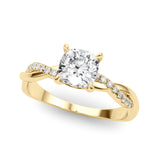 Bespoke Sidestone Cushion Diamond Engagement Ring — 9K/18K Gold & Platinum