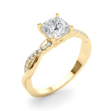 Bespoke Sidestone Cushion Diamond Engagement Ring — 9K/18K Gold & Platinum