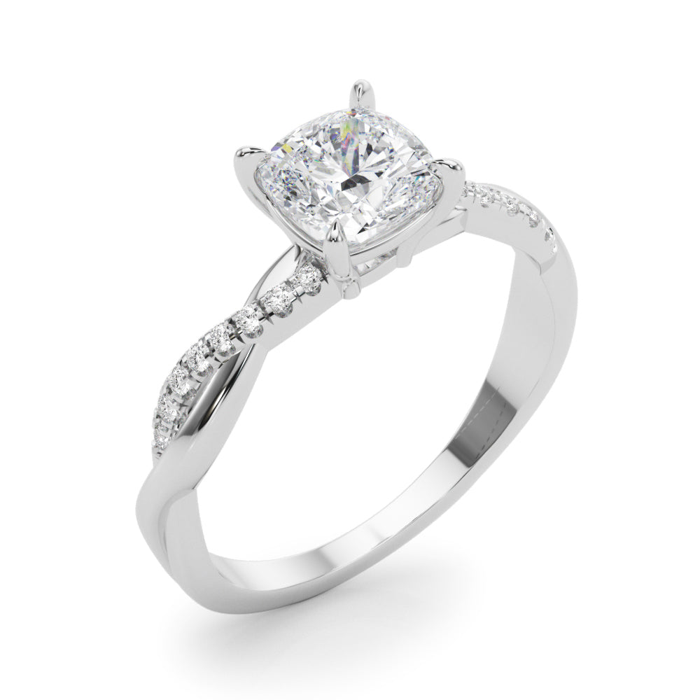 Bespoke Sidestone Cushion Diamond Engagement Ring — 9K/18K Gold & Platinum