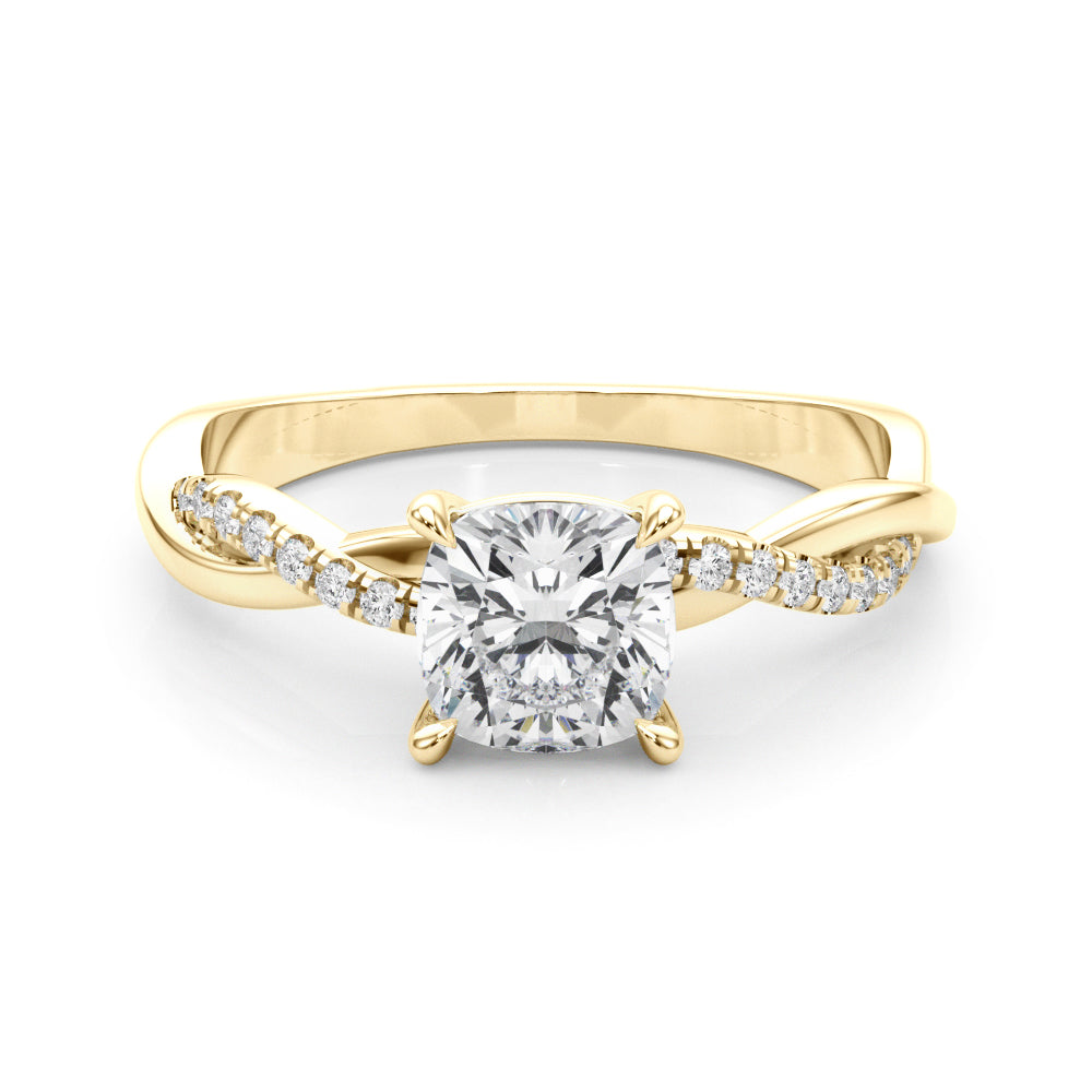 Bespoke Sidestone Cushion Diamond Engagement Ring — 9K/18K Gold & Platinum